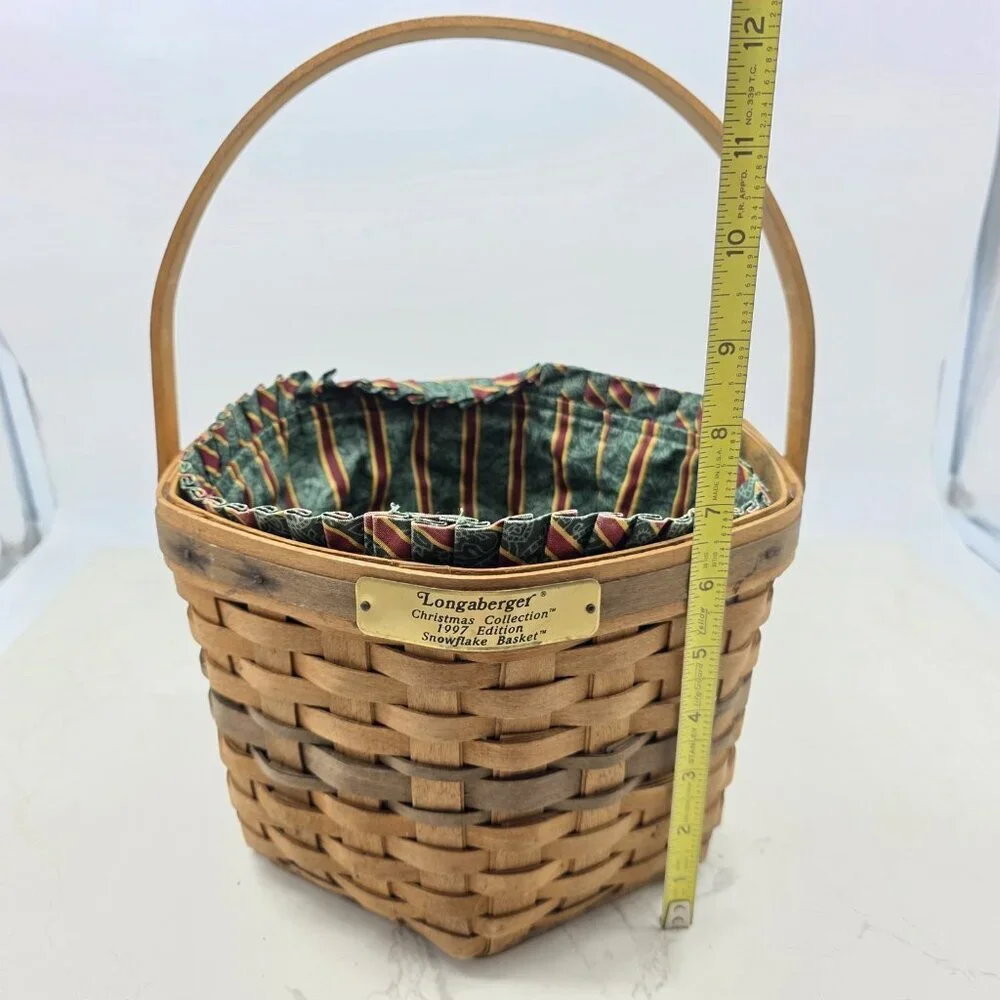 Vintage Longaberger 1997 Christmas Snowflake Basket Liner Protector USA Holiday